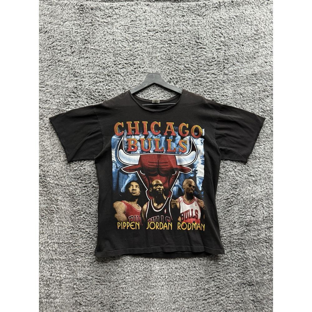1996 Chicago Bulls Rap Bootleg Shirt‎ Single Stitch Jordan Rodman Pippen Large